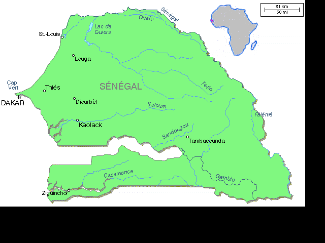 Carte du Sngal